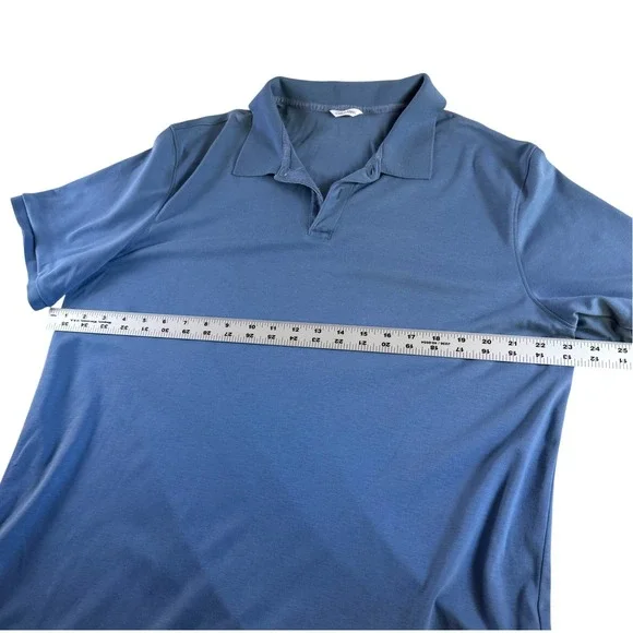 Calvin Klein Mens Blue 100% Cotton Short Sleeve Polo Shirt Size XL - Picture 4 of 4